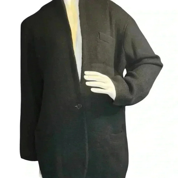 J Crew Cardigan sweater Women’s Large Black Merino Wool Blend Oversized. - Picture 2 of 11